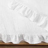 Ruffle White Linen Duvet Cover