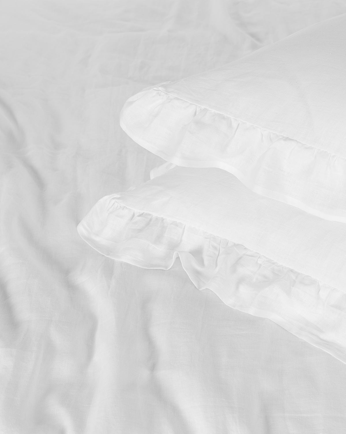 Ruffle White Linen Duvet Cover McGee & Co.