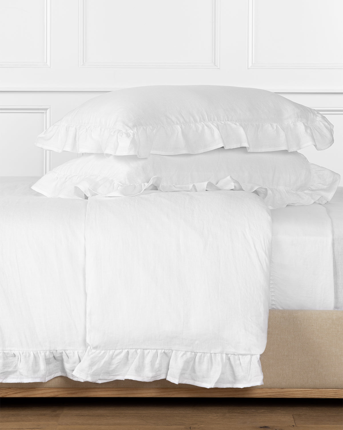 Ruffle White Linen Duvet Cover McGee & Co.