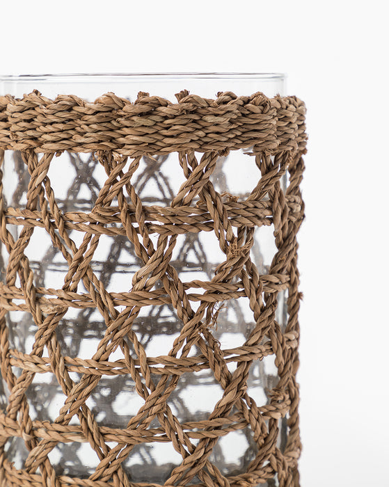 Seagrass Wrapped Glass Vase