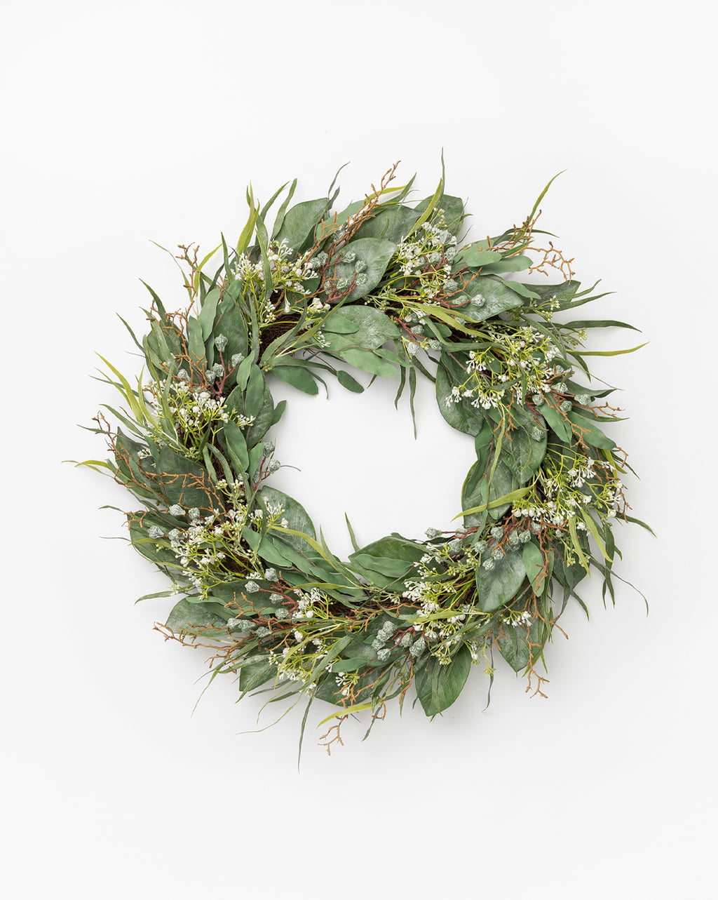 Spring Wreath - Faux Wild Grass & Eucalyptus Wreath – McGee & Co.