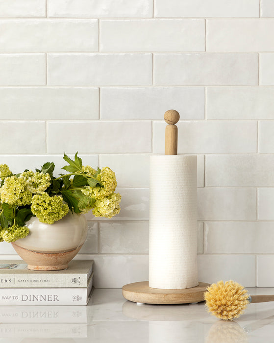 Solid Oak Paper Towel Holder Under Cabinet Mount