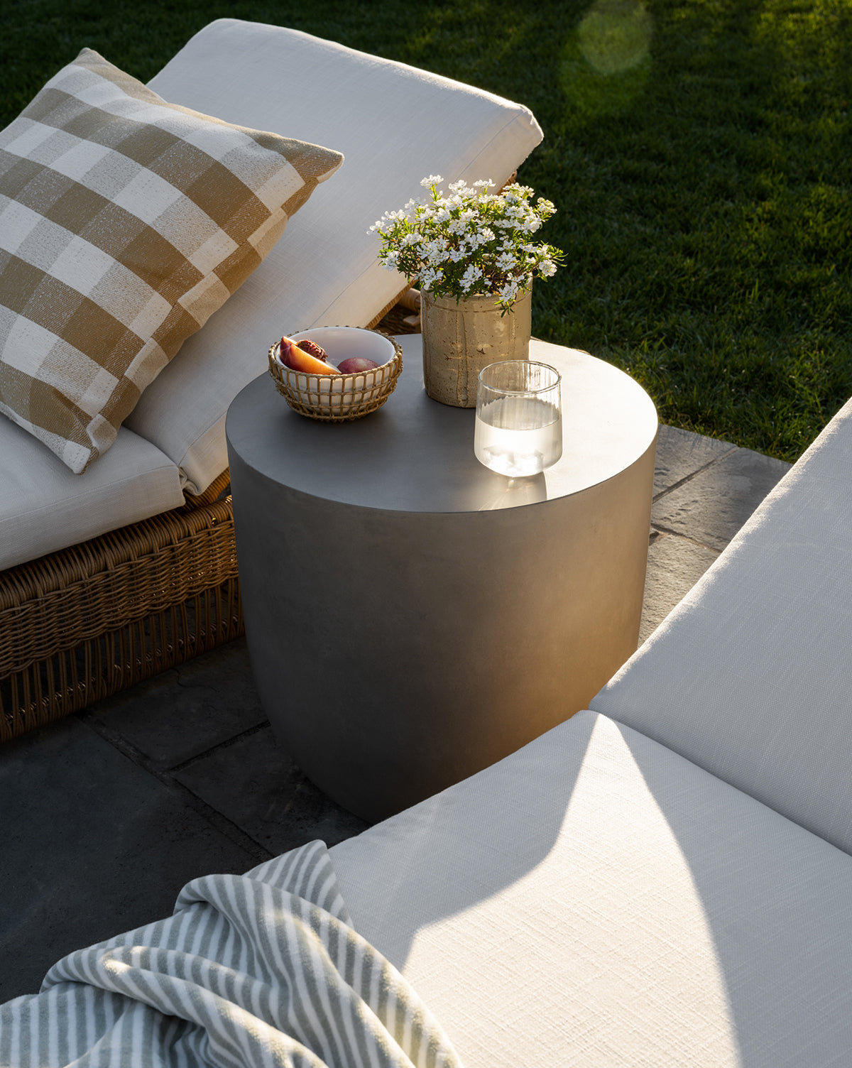 Modern patio side table sales