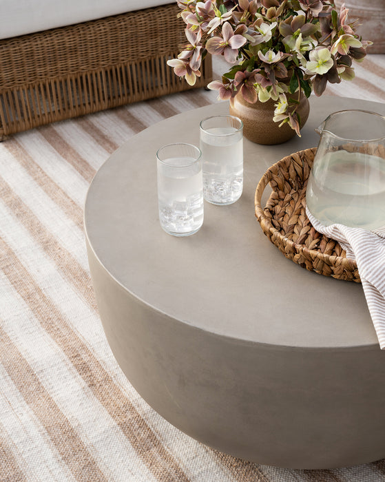 Round concrete outdoor store coffee table