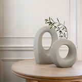 Ivory Abstract Oval Vase
