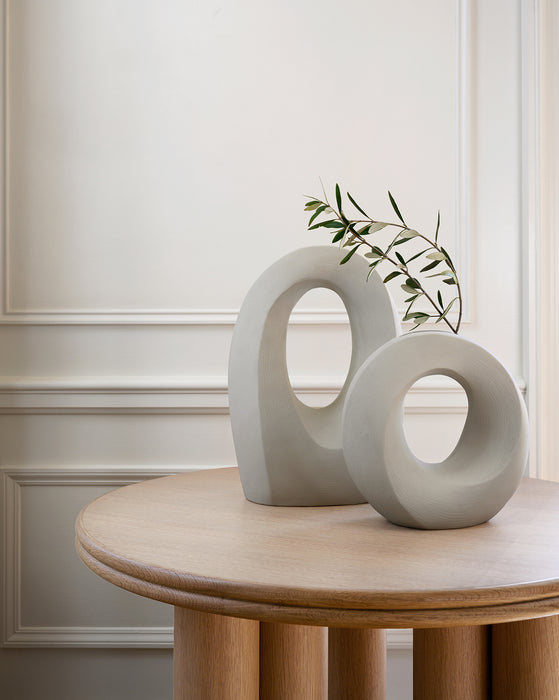 Ivory Abstract Oval Vase