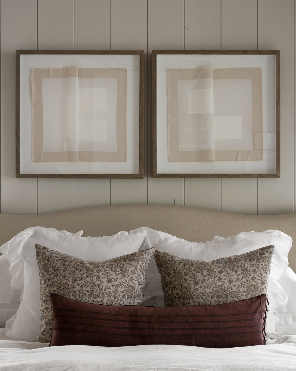 Ruffle White Linen Shams Set of 2