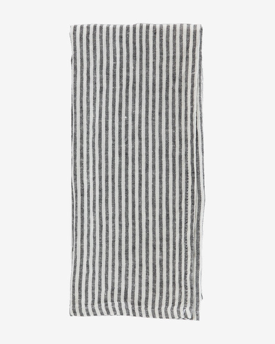 Striped Linen Tea Towel, Linen hand towel, Grey White linen towel