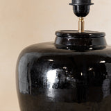 Vintage Black Glazed Lamp