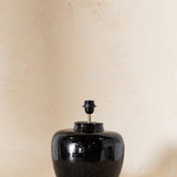 Vintage Black Glazed Lamp