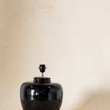 Vintage Black Glazed Lamp