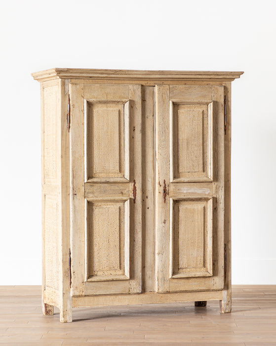 Vintage Bleached Oak Armoire