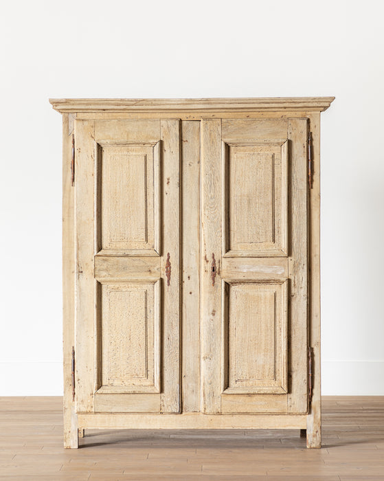 Vintage Bleached Oak Armoire