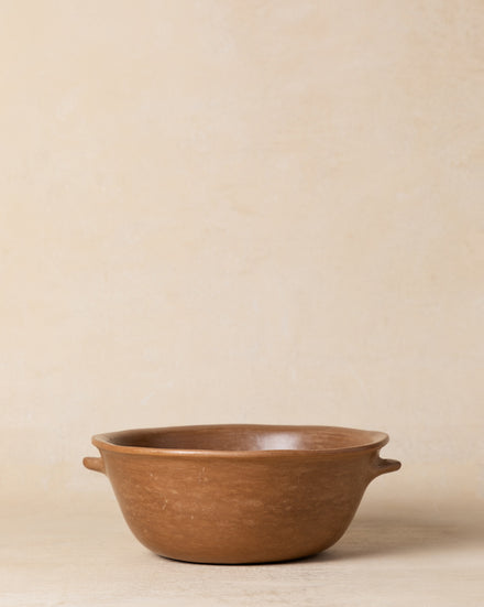 Vintage Clay Bowl with Tab Handles
