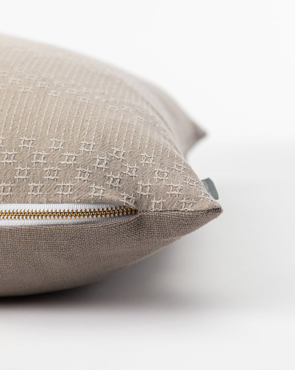 Vintage Gray Crosshatch Pillow Cover No. 1