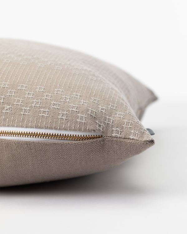 Vintage Gray Crosshatch Pillow Cover No. 2