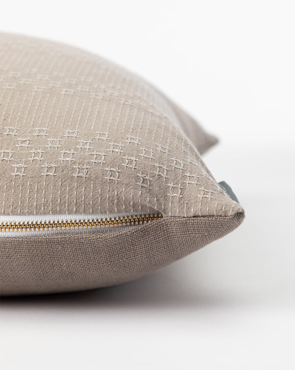 Vintage Gray Crosshatch Pillow Cover No. 3