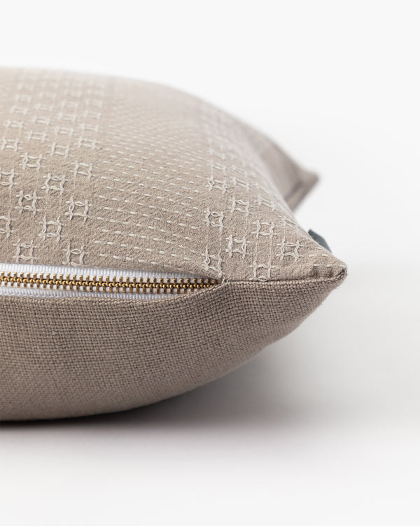 Vintage Gray Crosshatch Pillow Cover No. 4