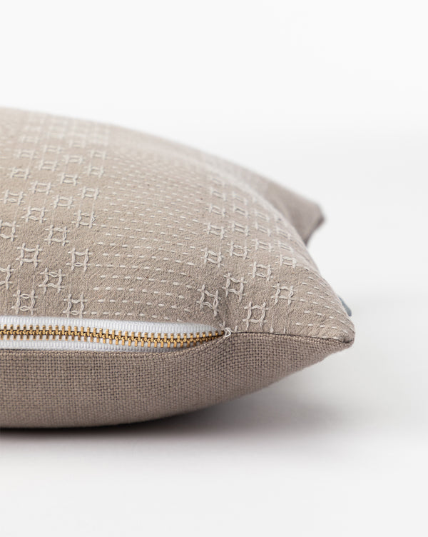 Vintage Gray Crosshatch Pillow Cover No. 5