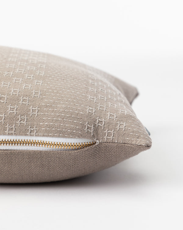 Vintage Gray Crosshatch Pillow Cover No. 5