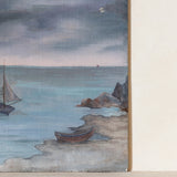 Vintage Sailboat Oil Painting