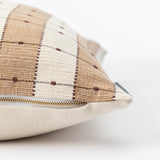 Vintage Tan Check Pillow Cover No. 1