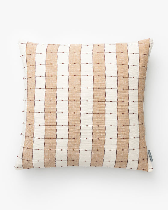 Vintage Tan Check Pillow Cover No. 1