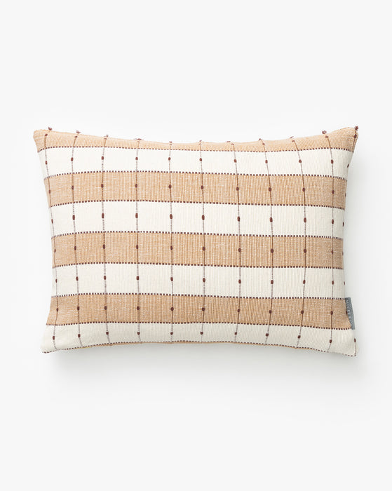 Vintage Tan Check Pillow Cover No. 7