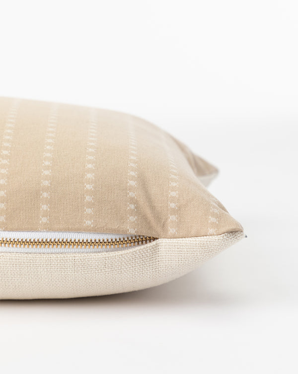 Vintage Taupe Stripe Pillow Cover No. 4