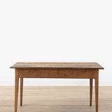 Vintage Wooden Farm Table with Drawer