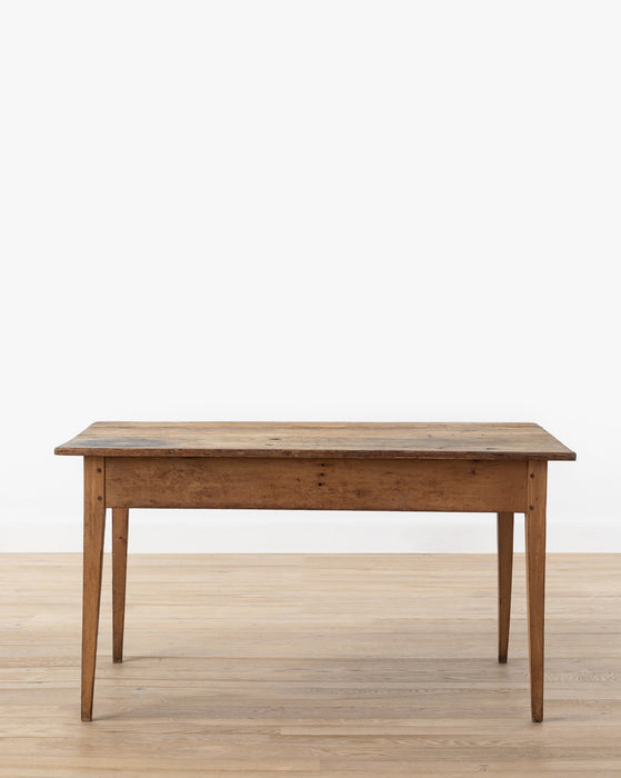 Vintage Wooden Farm Table with Drawer