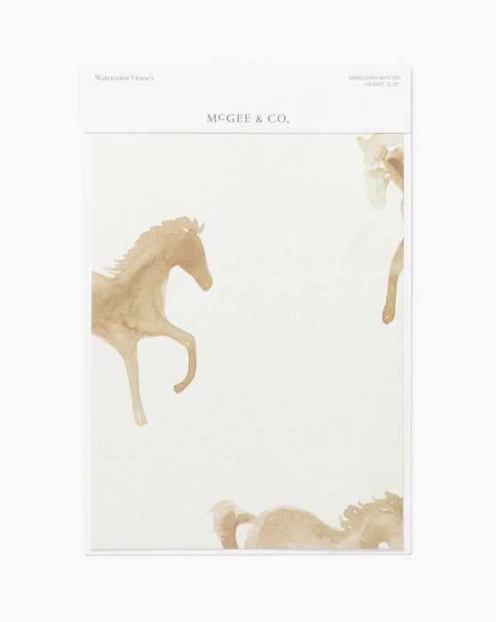 Watercolor Horses Wallpaper Swatch