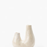 White Ceramic Duo Candle Holder