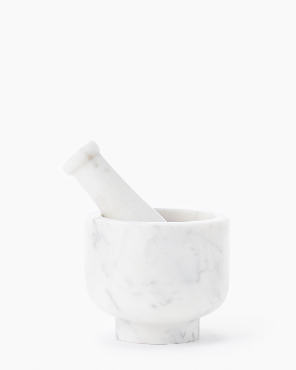 6 White Marble Mortar and Pestle Set