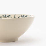 White & Blue Hand-Stamped Bowl