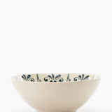 White & Blue Hand-Stamped Bowl
