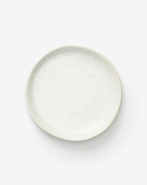 White & Gray Speckled Porcelain Salad Plate