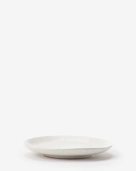 White & Gray Speckled Porcelain Salad Plate