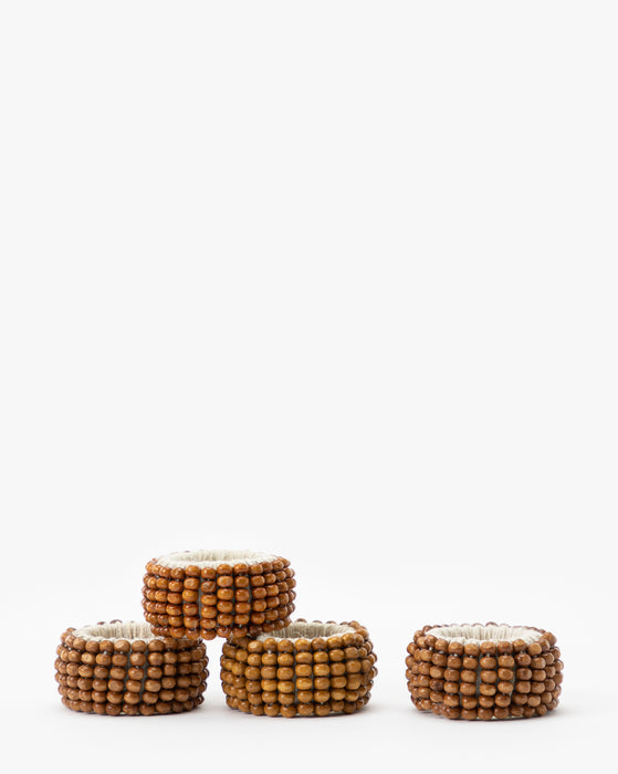 Wooden Bead Napkin Rings (Set of 4)