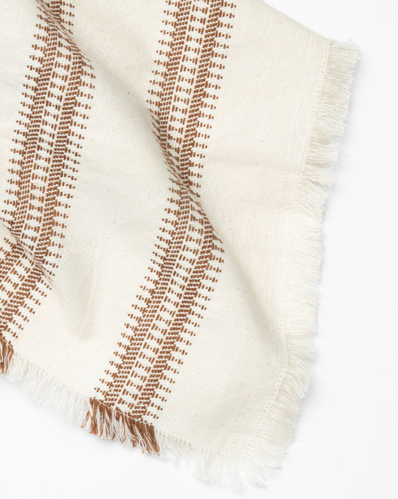 Handwoven Tea Towel - White w/t Oatmeal Stripes