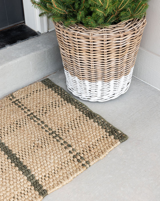 Simple Checkered Jute Doormat