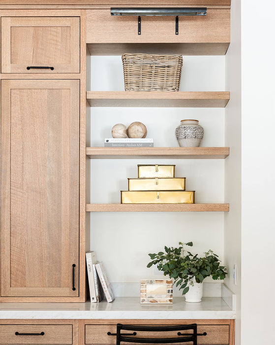 Rectangular Storage Baskets for Shelves With Solid Wooden Bases