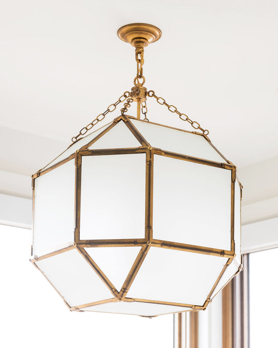 Visual Comfort Morris Medium Lantern, Gilded Iron / Clear Glass